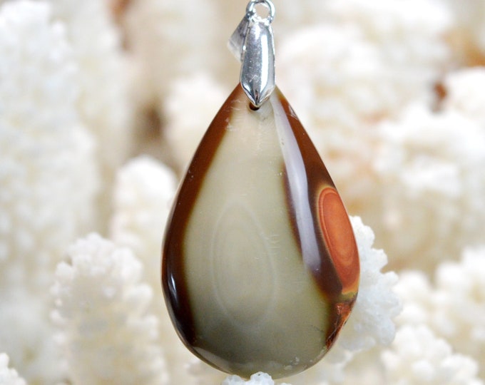 49 carat polychrome jasper - natural stone cabochon pendant - Madagascar / FL63