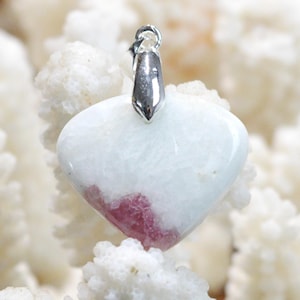 Quartz & tourmaline rose 25 carats - pendentif cabochon pierre naturelle - Taquaral, Brésil / FX42