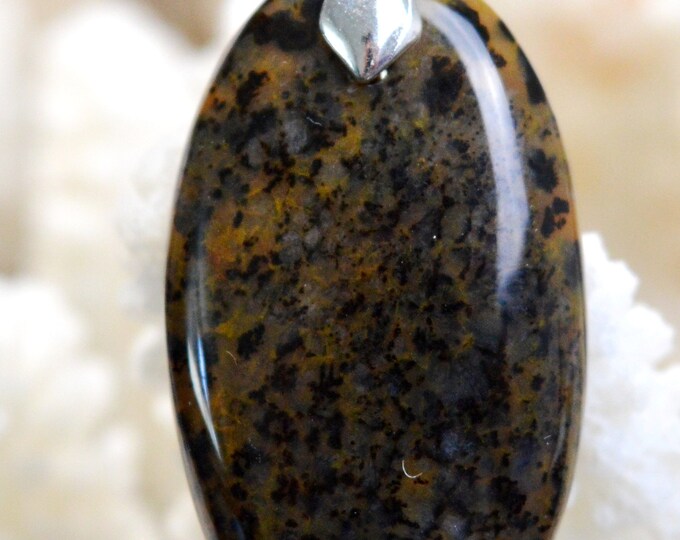 33-carat Leopard Agate - natural stone cabochon pendant - Brazil // Ref X81