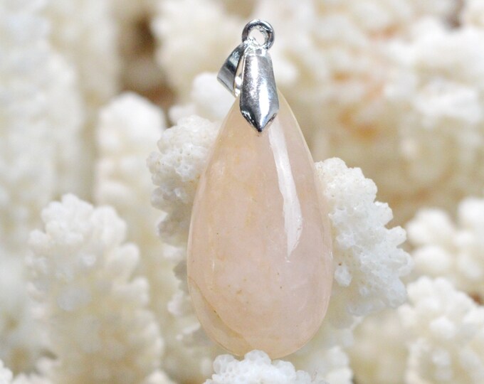 Morganite 30 carats - pendentif cabochon pierre naturelle - Pakistan / FA34