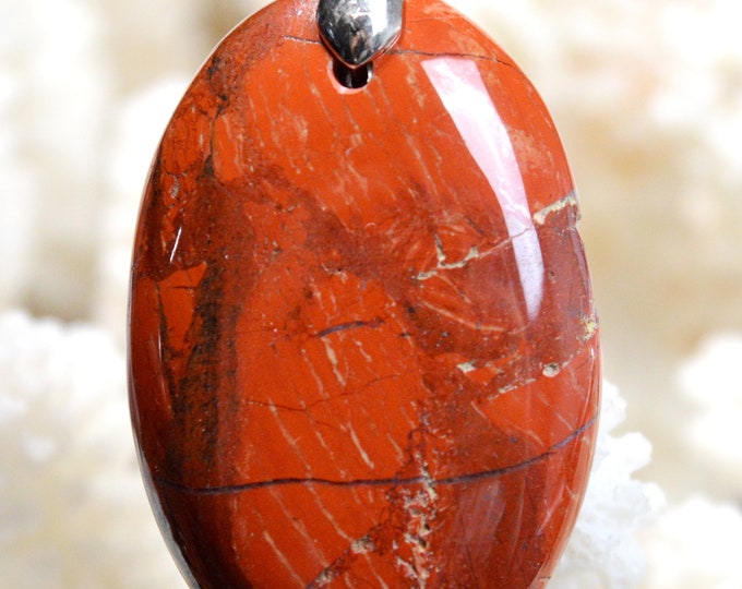 67 carat Red Snake Skin Jasper - natural stone cabochon pendant - Australia // Ref AS66