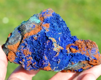 Azurite malachite limonite - 772 grams - M'Ssici, Alnif County, Tinghir Province, Drâa-Tafilalet Region, Morocco
