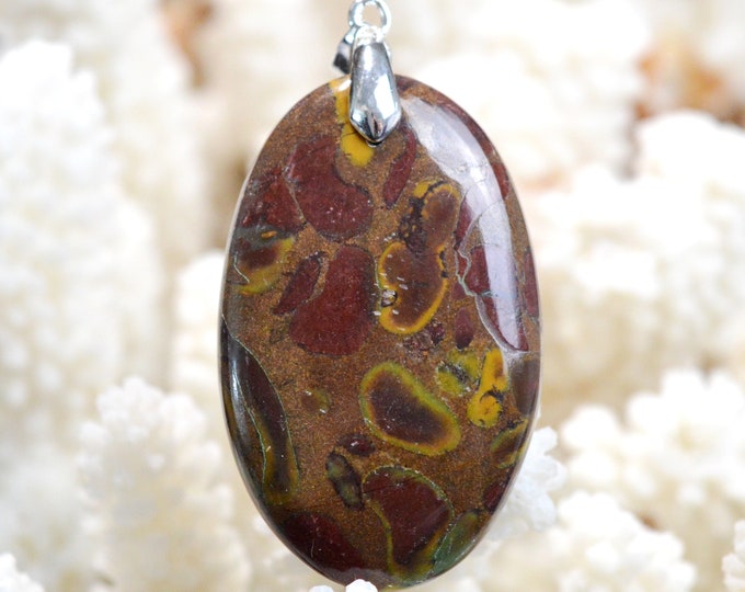 73 carat "Bamboo" Jasper - natural stone cabochon pendant - Indonesia // DI89