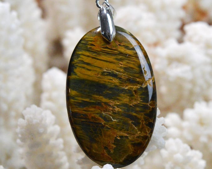 Pietersite var. Nellite - 48 carats - natural stone cabochon pendant - Namibia / FR83