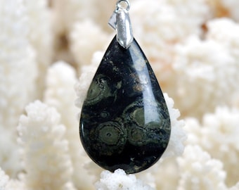 Jaspe "Kambaba" 39 carats - pendentif cabochon pierre naturelle - Madagascar / FL6