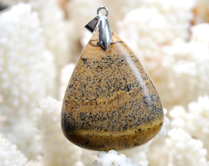 75 carat Landscape Jasper - natural stone cabochon pendant - Namibia / FD71