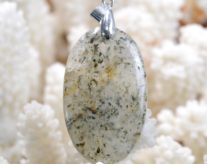 51 Carat Epidote Quartz - Natural Stone Cabochon Pendant - China / GB38