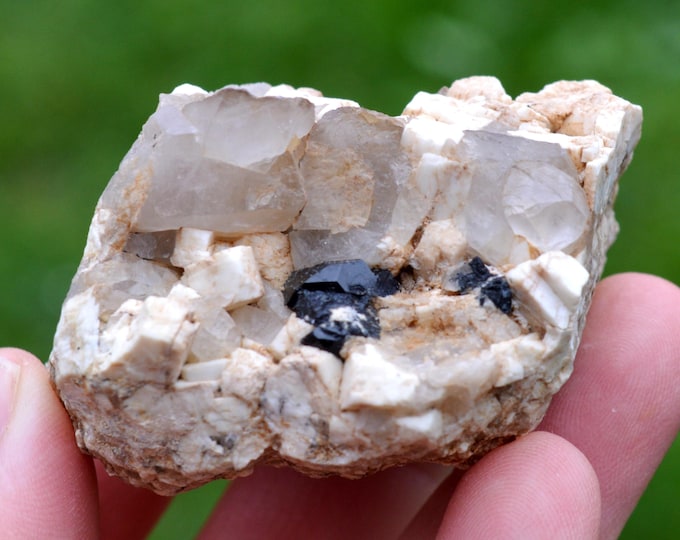 Smoky Quartz & Orthoclase Black Tourmaline Schorl 136 grams - Tonnet valley, Py, Prades, Pyrénées-Orientales, Occitanie, France