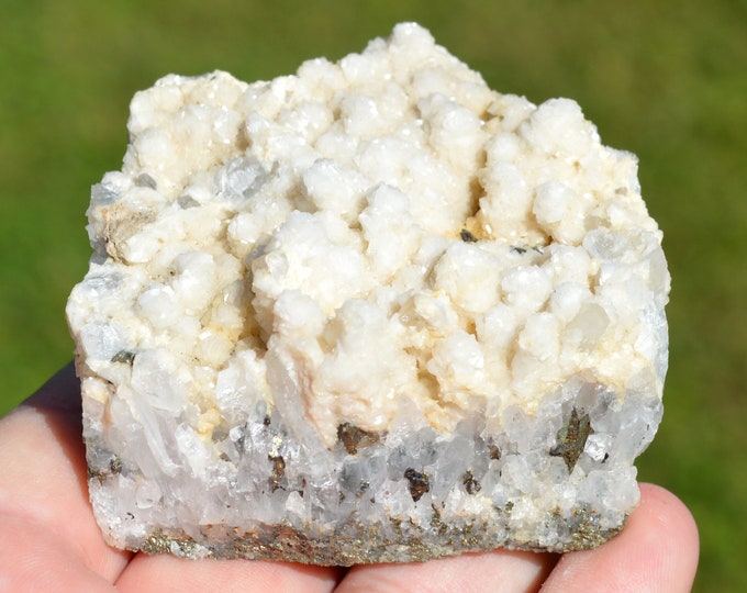 Quartz calcite pyrite 218 grams - Madan ore field, Smolyan Province, Bulgaria