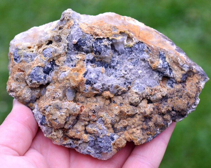 Galena & Chalcedony 657 grams - Le Buisson Mine, Montmirat, Saint-Étienne-du-Valdonnez, Mende, Lozère, Occitanie, France
