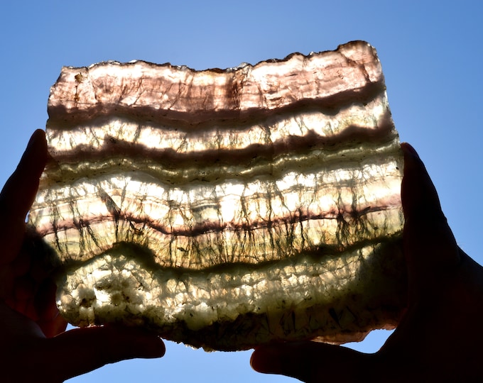 Slice - Fluorite - 1 polished side - 1260 grams - France