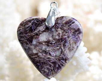 Charoite 54 carats - pendentif cabochon pierre naturelle - Russie // CH15