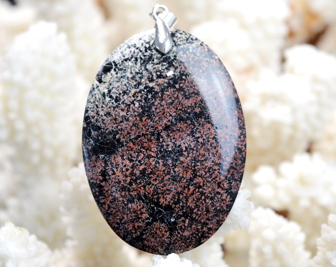 59-carat "Firework" Obsidian - Natural Stone Cabochon Pendant - Mexico // DX78