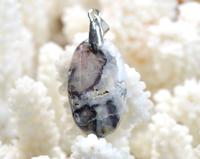 Agate 28 carats - pendentif cabochon pierre naturelle - Mexique / FD37