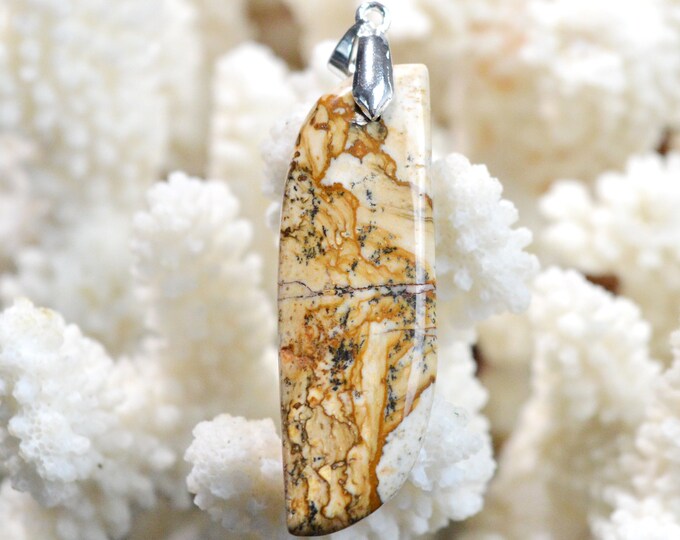 36 carat Landscape Jasper - natural stone cabochon pendant - Namibia / EH2