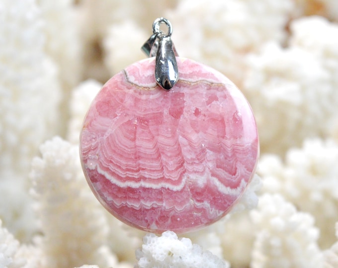 Rhodochrosite 85 carats - natural stone cabochon pendant - Argentina / FG12