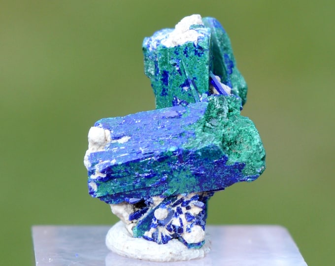 Azurite Malachite 2.3 grams - Touissit, Touissit-Bou Beker mining district, Jerada Province, Oriental Region, Morocco