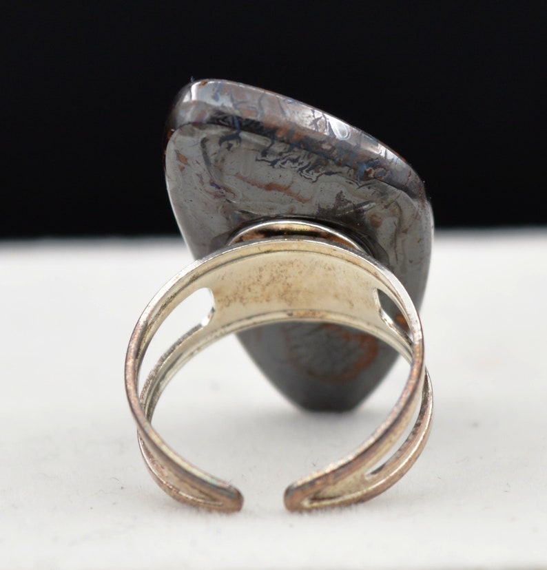 Boulder Opal Ring 6.7 grams T55 Natural Silver Ring