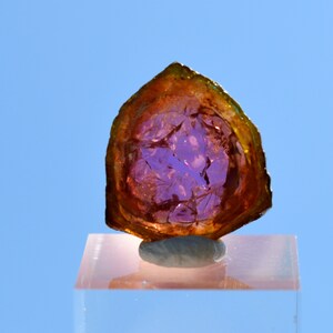Turmalina "Sandía" 9,5 quilates - Piedra natural rebanada pulida - Mina Pederneira, São José da Safira, Minas Gerais, Brasil