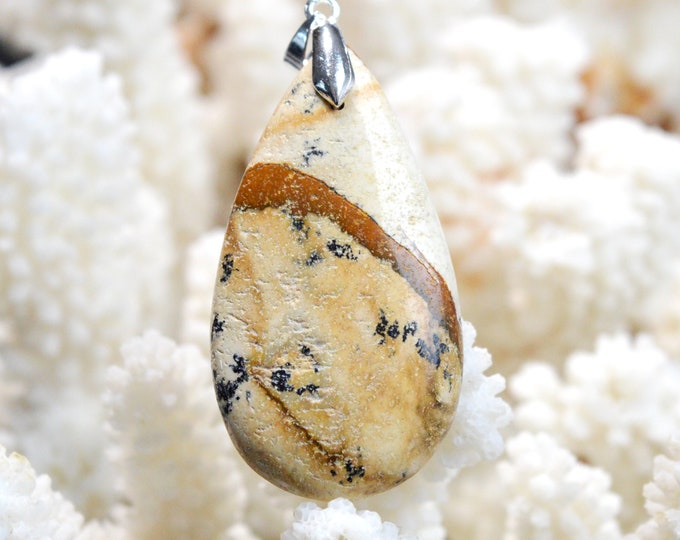 64 carat Landscape Jasper - natural stone cabochon pendant - Namibia / EG95
