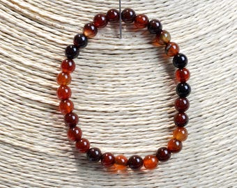 Bracelet - Ribboned carnelian - 6 mm beads - Madagascar