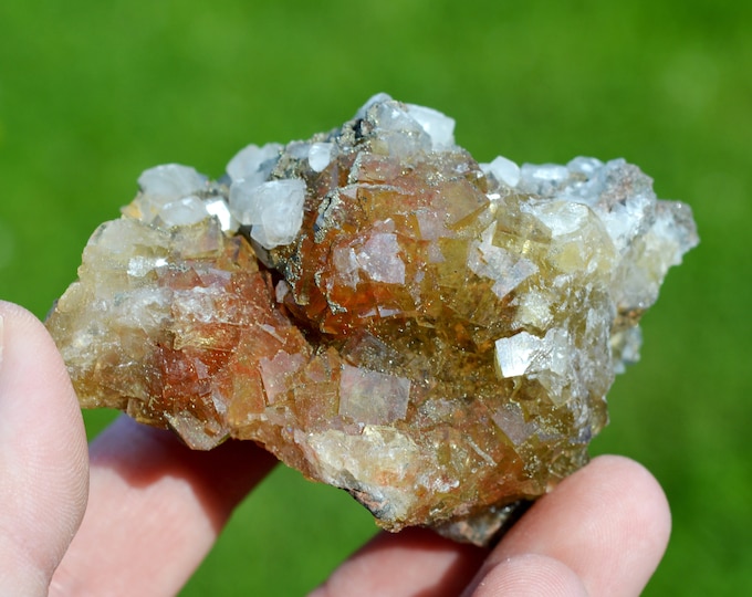 Calcite & Fluorite 237 grams - Moscona Mine, Solís, Corvera de Asturias, Villabona mining area, Asturias, Spain