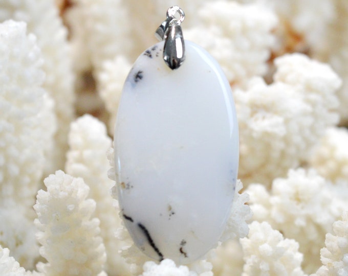 57 carat dendrite agate - natural stone cabochon pendant - Türkiye / FH18