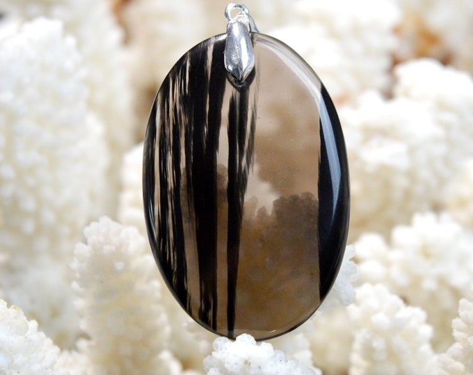 Midnight Obsidian 59 carats - natural stone cabochon pendant - USA / ES81
