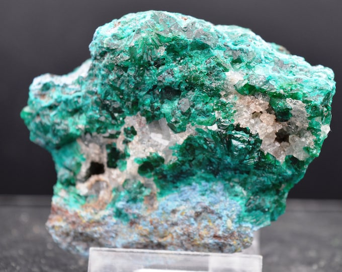 Dioptase & plancheite - 217 grams - Renéville, Kindanba District, Pool Department, Congo