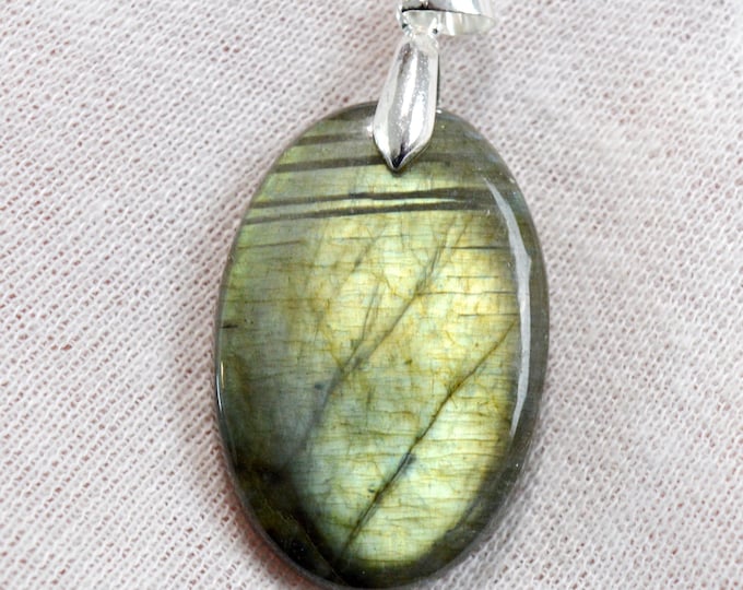 56 carat Labradorite - natural stone cabochon pendant - Madagascar / GC51