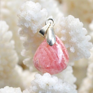 14 carat Rhodochrosite - natural stone cabochon pendant - Argentina / EX52