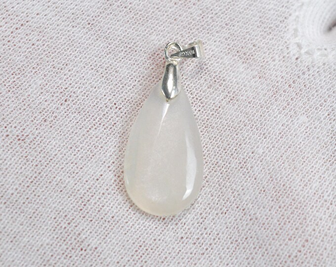 Pierre de lune blanche 12 carats - pendentif cabochon pierre naturelle - Tanzanie / FU96