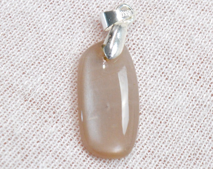Pierre de lune pêche 9 carats - pendentif cabochon pierre naturelle - Inde / DZ11