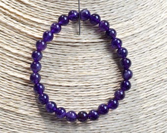 Bracelet - Améthyste - perles 6 mm - Brésil