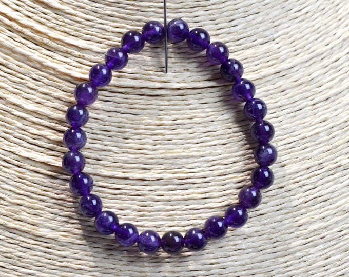 Bracelet - Améthyste - perles 6 mm - Brésil