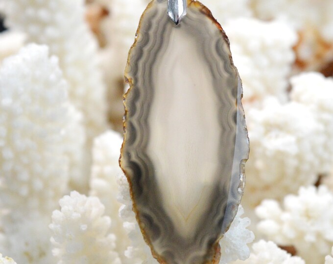 Agate 45 carats - pendentif tranche pierre naturelle - Brésil / EU98