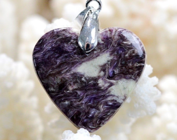 Charoite 36 carats - pendentif cabochon pierre naturelle - Russie // CH20