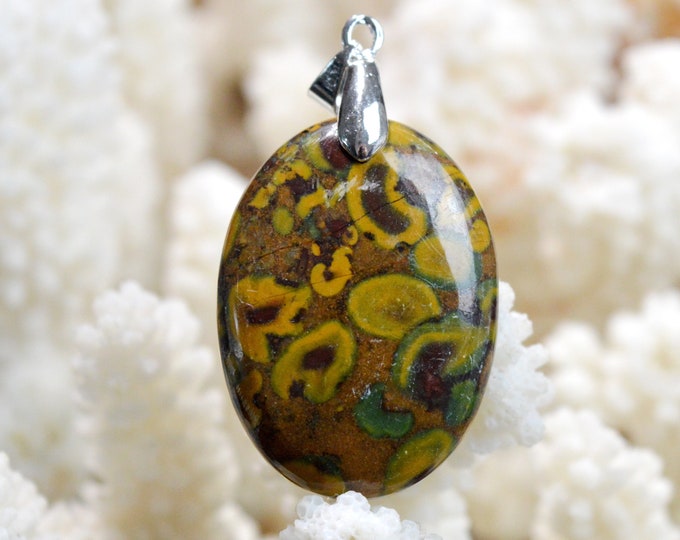 47 carat "Bamboo" Jasper - natural stone cabochon pendant - Indonesia // EB32