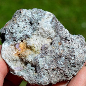 Amethyst & Calcite 270 grams - Capurru Quarry, Osilo, Sassari Province, Sardinia, Italy