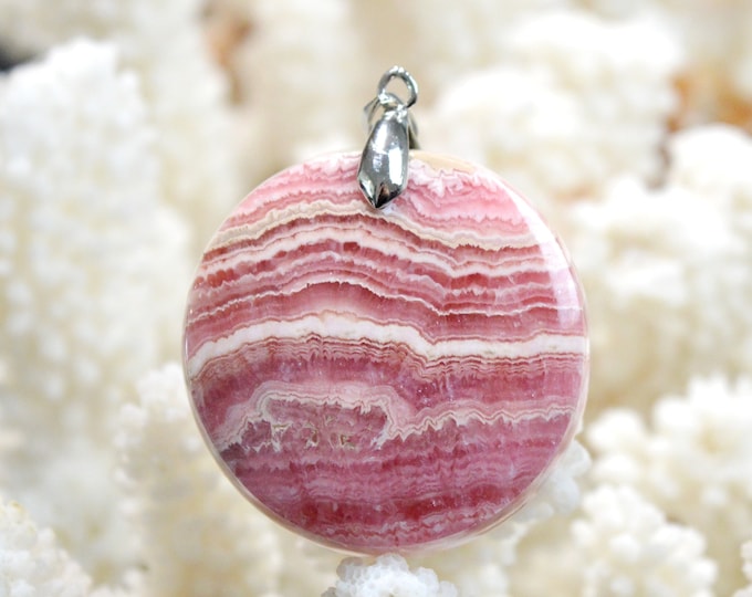Rhodochrosite 154 carats - natural stone cabochon pendant - Argentina / FG40