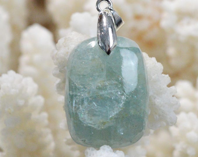 Aigue-marine 34 carats - pendentif cabochon pierre naturelle - Brésil / FV61