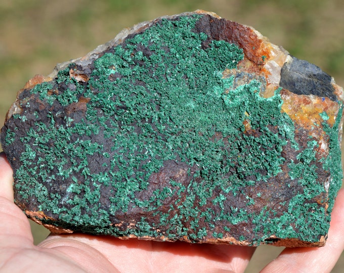 Malachite & Galena Quartz 1010 grams - Morocco