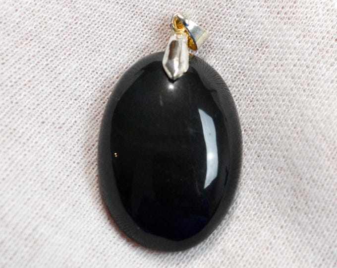 59 Carat Black Obsidian - Natural Stone Cabochon Pendant - Mexico /GD19