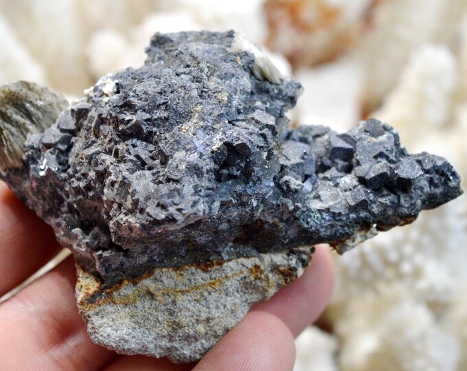 Galena & Baryte 225 grams - Le Buisson Mine, Montmirat, Saint-Étienne-du-Valdonnez, Mende, Lozère, Occitanie, France