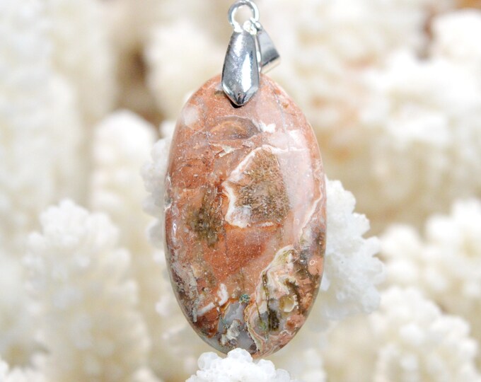 Rhyolite "Birdseye" 37 carats - natural stone cabochon pendant - Mexico // DV90
