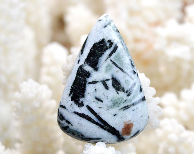 Hornblende & Almandine Garnet 40 carats - cabochon natural stone - Austria / EQ2