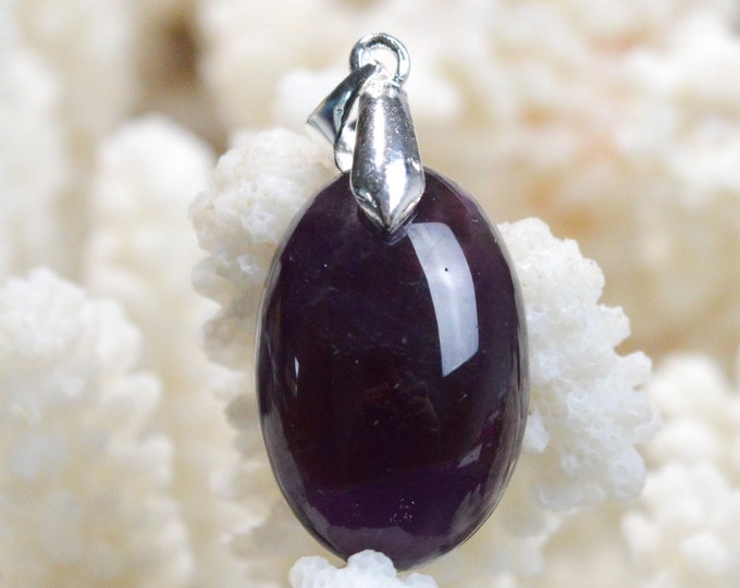 Améthyste 32 carats - pendentif cabochon pierre naturelle - Uruguay / EX12