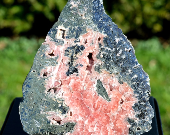 Rhodochrosite & pyrite 1026 grams - Manuelita Mine, Morococha District, Yauli Province, Junín, Peru