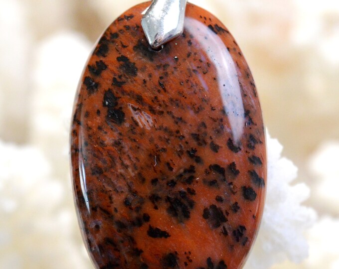 37-carat Leopard Agate - natural stone cabochon pendant - Brazil // Ref X77