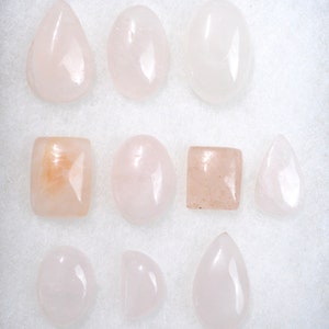 Lot x10 Quartz rose - 503 carats - cabochon pierre naturelle - Madagascar // BU74